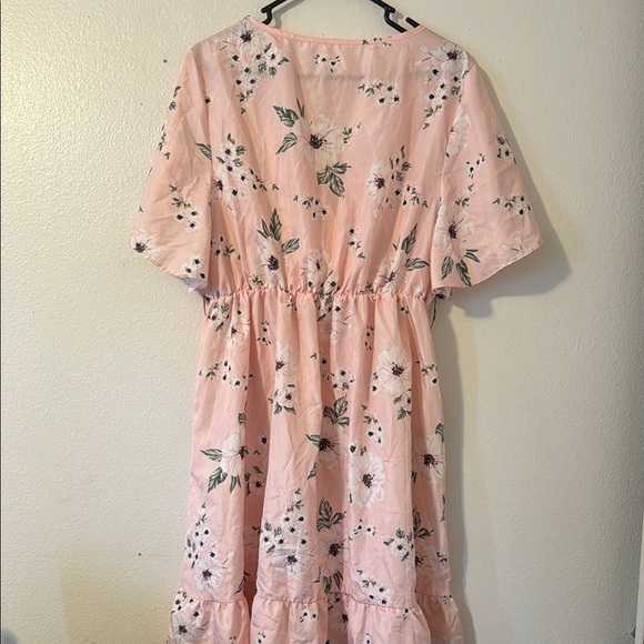 Floral Pink Wrap Dress - Picture 2 of 2